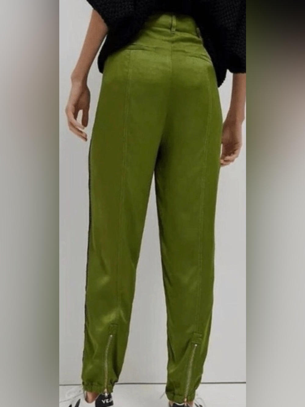 Anthropologie Olive Green Straight-Leg Pants